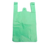 EPOSGEAR Extra Strong Eco Recycled Plastic Vest Carrier Shopping Bags - Perfect for Shops, Market Stalls, Off Licences etc (24mu Large - 11" x 17" x 21", Green, 100)