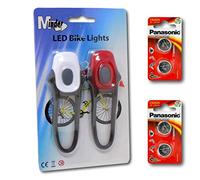 EPOSGEAR Minder Front & Rear Silicone Easy Fit Detachable Road Safety Bike Lights Set (Bike Lights and Spare Batteries)