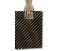 EPOSGEAR® Small Black and Gold Striped Gift Shop Boutique Punch Handle Plastic Carrier Bags 7" x 10" (180mm x 250mm) (2000)