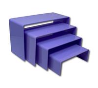 EPOSGEAR Sweet Pastel Nesting Plinths Transparent Coloured Acrylic Plastic Retail Riser Tiered Counter Display Stands - Perfect for Shops, Stalls, Models etc (Parma Violet, Extra Large - Single)