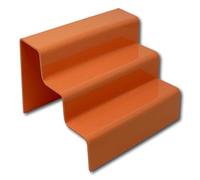 EPOSGEAR Sweet Pastel Three (3) Step Tier Coloured Acrylic Plastic Retail Riser Counter Display Stands - Perfect for Shops, Stalls, Ornaments, Models etc (Orange Fizz, Medium)