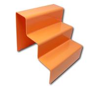 EPOSGEAR Sweet Pastel Three (3) Step Tier Coloured Acrylic Plastic Retail Riser Counter Display Stands - Perfect for Shops, Stalls, Ornaments, Models etc (Orange Fizz, Large)