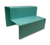 EPOSGEAR Sweet Pastel Two Step Tier Coloured Acrylic Plastic Retail Riser Counter Display Stands - Perfect for Shops, Stalls, Ornaments, Models etc (Spearmint Green, Extra Large Wide)