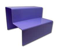 EPOSGEAR Sweet Pastel Two Step Tier Coloured Acrylic Plastic Retail Riser Counter Display Stands - Perfect for Shops, Stalls, Ornaments, Models etc (Parma Violet, Extra Large Wide)