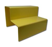 EPOSGEAR Sweet Pastel Two Step Tier Coloured Acrylic Plastic Retail Riser Counter Display Stands - Perfect for Shops, Stalls, Ornaments, Models etc (Lemon Bonbon, Extra Large Wide)