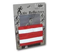 EPOSGEAR Twin Pack Minder Activ Reflector Hi-Vis High Visibility Reflective Road Safety Armbands - Elasticated with strong Adjustable Hook and Loop - Perfect for Running, Jogging and Children (Red)