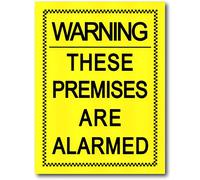 EPOSGEAR® "Warning - These Premises Are Alarmed" Rigid Plastic Safety Security Sign - 200mm x 150mm (5 Signs, With Holes)