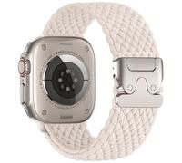 Epova Braided Straps Compatible with Apple Watch Strap 46mm 49mm 45mm 44mm 42mm - Men Women Stretchy Fabric Nylon Sport Band for iWatch Ultra 3 Series 11 10 9 8 7 6 5 4 3 2 1, Starlight
