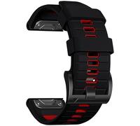 Epova QuickFit Compatible with Garmin Fenix 8 51mm Strap/Fenix 7X/7X Pro/Fenix 6X/6X Pro/Fenix 5X/5X Plus/Fenix 3/3HR - 26mm Silicone Sport Strap for Garmin Enduro/Tactix/Epix 2 51mm, BlackRed