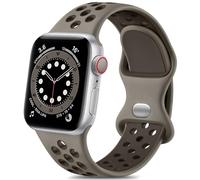 Epova Silicone Sport Strap Compatible with Apple Watch Strap 38mm 40mm 41mm 42mm, Breathable Replacement Straps for iWatch SE Series 11 10 9 8 7 6 5 4 3 2 1,Olive-CoffeeGrey, Large