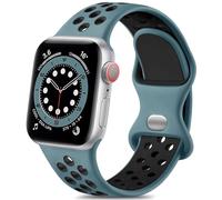 Epova Silicone Sport Strap Compatible with Apple Watch Strap 42mm 44mm 45mm 46mm 49mm, Breathable Replacement Straps for iWatch SE Series 11 10 9 8 7 6 5 4 3 Ultra,Slate/Black, Large