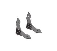 Epoxy Black Set of 2 Arrowhead Shape Corner Brace Angle Plates Ornate Chest Box Trunk Casket Cupboard Cabinet Corner Bracket