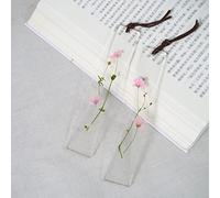 Epoxy Bookmark Dried Flower Resin Bookmark Pressed Flower Bookmark Transparent acrylic bookmark for Kids Woman Teacher Students Reading Planner Book Club Xia grass