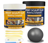 Epoxy Clay, Epoxy Sculpt Modeling Clay, AB High Adhesive Pool Putty for Leaks Underwater Self-Hardening Modeling Compound DIY Magic Sculpt Paste Clay for Sculpting, Modeling, Repairing, Filling Gray