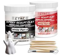 Epoxy Clay, Magic Epoxy Sculpt Clay, 2 Part Modeling Compound (A & B) of Magic Sculpt Epoxys Clays for Sculpting, Modeling, Building and Repairing, White, 1 Pound