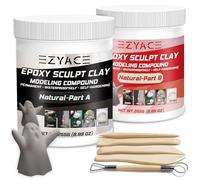 Epoxy Clay, Magic Epoxy Sculpt Clay, 2 Part Modeling Compound (A & B) of Magic Sculpt Epoxys Clays for Sculpting, Modeling, Building and Repairing, Epoxy Putty, Natural, 1 Pound