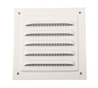 Epoxy Coated Aluminum Square Vent Cover With Built In Nylon Mesh For Indoor Outdoor Soffit Duct Ventilation Grille White(100x100mm)