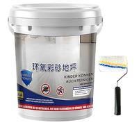 Epoxy Colored Sand Floor Paint, 2025 New Upgrade Waterproof Epoxy Floor Paint, High Gloss Marble Effect Non-Slip Garage Floors Coating for Concrete, Wall Repair (Grey-C)