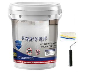 Epoxy Colored Sand Floor Paint, 2025 New Upgrade Waterproof Epoxy Floor Paint, High Gloss Marble Effect Non-Slip Garage Floors Coating for Concrete, Wall Repair (Grey-C)