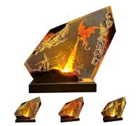 Epoxy Fire Dragon Resin Lamp,Handmade Resin Night Light with USB Port,3D Handmade Resin Night Light with Multi-Color LED & USB Port,Fantasy Gift for Son Husband Boyfriend (14 * 13.5cm) (Warm Light)