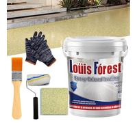 Epoxy Floor Paint, Epoxy Colored Sand Floor Paint, High-Gloss Marble Effect Epoxy Floor Coating, Waterproof and Non-slip Garage Fl-oor, Safe & Environmentally Friendly (Yellow, 0.5kg)