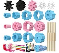 Epoxy Glitter Pen Turner Attachment, 6Pcs Epoxy Pen Adapter for Tumbler Turner 3/4" PVC Pipe with 24 Dowels, 24 Sleeves and 24 Plugs, Epoxy Cup Turner Pen Turner to Hold The Pens