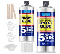 Epoxy Glue 100ml - Clear 2 Part Epoxy Glue, Super Tough and Durable - 5 Minute Adhesive for Fast Repair - 1:1 Ratio Fast Cure Adhesive Welding for Wood, Metal, Plastic, Glass, Ceramic, Fabric