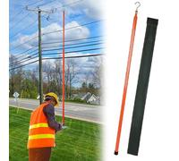 Epoxy Insulated Height Measuring Stick, Adjustable Distance Measuring Pole with Hook, Power Measuring Tool for Lineman Live Power Line Work(Orange,15m/49.2ft)