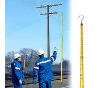 Epoxy Insulated Height Measuring Stick - Adjustable Telescoping Distance Measuring Pole for Safe Power Line Work(Yellow,10m)