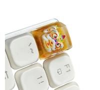 Epoxy Keycap Featuring Traditional Dragon Dance Inlay for Backlit Keyboards Translucent Dragon Dance Resin Keycap for Mechanical Keyboard Enthusiasts