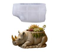 Epoxy Molds Non-Stick Rhino Mold | Cute Animal Silicone Molds for Wax Concrete Plaster Pots Candles Jars Crafts Home Birthday Decoration
