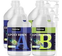 Epoxy Resin 4 Gallon - Crystal Clear Epoxy Resin Kit - Self-Leveling, High-Glossy, No Yellowing, No Bubbles Casting Resin Perfect for Crafts, Table Tops, DIY 1:1 Ratio (2 Gallon x 2)