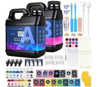 Epoxy Resin 82oz - Clear Epoxy Resin Kit with 15 Pigments and 15 Colors of Mica Powders - No Yellowing No Bubble Casting Resin for Art Crafts, Jewelry Making, Wood & Resin Molds(41oz x 2)