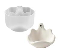 Epoxy Resin Bowl Mold, Ghost Shape Cookie Tray Silicone Mould, 9.9x9.7x6.5cm, Decorative Candy Dish Casting Form, Smooth Flexible DIY Craft Tool, For Halloween Christmas Serving Desk Entryway Home
