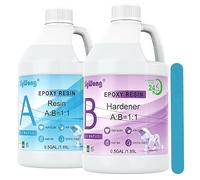 Epoxy Resin Clear Crystal Coating Kit 3.78l/4kg - 2 Part Casting Resin for Art, Craft, Countertop, Wood, Jewelry Making, River Tables