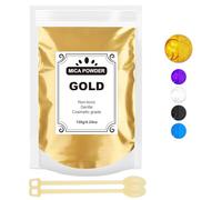 Epoxy Resin Colour 120 g, Mica Powder Natural Metallic Epoxy Resin Pigment for Soap Paint, Lip Gloss, Nail Polish, Make-up, Epoxy Resin, Candle Making, Bath Bomb, Slime (Golden)