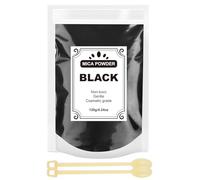 Epoxy Resin Colour Mica Powder, 120g Epoxy Resin Pigment Powder Suitable for Soap Paint, Cosmetics, Lip Gloss, Eyeshadow, Bath Bomb, Candle, Resin Powder Paint (Black)
