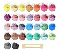 Epoxy Resin Colour Mica Powder, 30 Vibrant Colours (3g/Bag) Epoxy Resin Pigment Powder Suitable for Soap Paint, Cosmetics, Lip Gloss, Eyeshadow, Bath Bomb, Candle