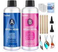 Epoxy Resin Crystal Clear Kit -16oz /474ml Casting Resin for Jewellery DIY Art Resin Coating Easy Cast Epoxy, with Instructions/Bonus Sticks/Graduated