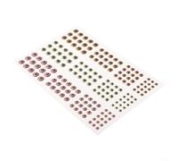 Epoxy Resin Fish Eyes 4 Sheets 3mm to 6mm for DIY(B) | 732 pieces total, 4 sheets, sizes 3mm-6mm, 3D/4D holographic, ideal for fly tying and lure repair
