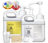 Epoxy Resin Kit - 2.4L / 95oz Crystal Clear Self-Leveling Epoxy Resin with Pump for DIY Resin Art, Table Top, Jewelry Making - 1:1 Ratio Bubbles Free High-Gloss Casting Resin for Coating, Mould, Wood