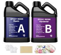 Epoxy Resin Kit- 32oz/948ml Crystal Clear Resins and Hardener Kit, Bubble Free Casting Coating for River Table Tops, Art Casting Resin, Jewelry Making, DIY, Molds, Easy Mix 1:1 Ratio (32oz)