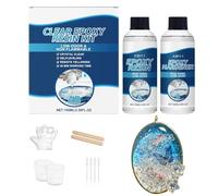 Epoxy Resin Kit - Clear AB Hardener Glue | 2-Part Epoxy AB System | Art Resin Casting Kit | High Gloss Transparent Formula for DIY Crafts Coasters Jewelry Keychains Bookmarks Earrings