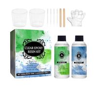 Epoxy Resin Kits 2x3oz - 8.2x4.5x13.5cm Clear Casting Resins, Easy Mix, Hardener DIY Art Crafts Bubble Free with Self Leveling Formula | Resinss for Jewellery Making, Coating, Moulds, Wood