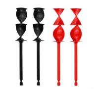 Epoxy Resin Mixer 165mm Dual Spiral Paddle for Electric Drill - Bubble Free Paint Mixing Tool for Cement Putty Grout - 4PCS Set(Black and red)