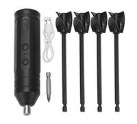 Epoxy Resin Mixer, Premium Resin Mixer, Resin Stirrer with 4 PCS Replacement Rod, Electric Rechargeable Machine Kit, Slow Motor, DIY Crafts Casting Tool for Resin,Paint Mixing(4-Black)