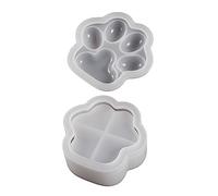 Epoxy Resin Mold 3D Cats Paw Container Silicone Mold Making Ornament Tool Jewelry Storage Box Plaster Silicone Epoxy Resin Molds Rectangle Keychain Jewelry for Beginners Unique