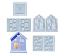 Epoxy Resin Molds, Flexible Crafts for Home, Aesthetic, House Molds for Epoxy Resin Art Projects with Plaster, Candle Holder