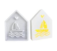 Epoxy Resin Moulds House, House Silicone Moulds, Fondant Chocolate Sugar, Cake Moulds, Hollow Design by the Sea at Home for Soaps Candles, Clay, Creative Decorations