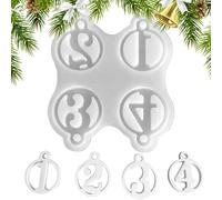 Epoxy Resin Number Moulds,Resin Number Molds | Silicone 1-4 Number Epoxy Resin Casting Moulds - Christmas Resin Number Keychain Shape For Making Keychain Pendant